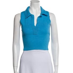 Caroline Constas Turquoise Knit Tank Top